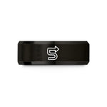 personalized jewelry for her – black tungsten trail arrow wedding band