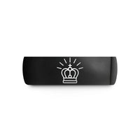 unique men’s ring – black tungsten crown rays wedding band