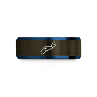 tungsten men's wedding band – gunmetal & blue tungsten nova scotia wedding band
