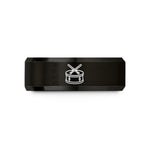 custom engraved rings him – black tungsten piccolo snare sticks wedding band