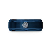 men’s unique wedding band – blue tungsten water ripple wedding band