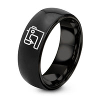 Unique Gifts for Best Friend Female – black tungsten sewing machine ring