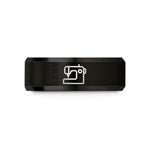 best friend birthday present – black tungsten sewing machine wedding band