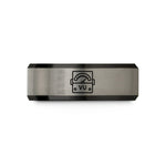 best friend present ideas – black & silver tungsten vu meter wedding band