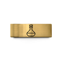 matching bands for couples – gold tungsten decanter wedding band