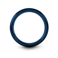unique presents for him – ai microchip engraving on blue tungsten wedding band