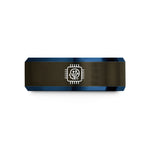 unique presents for him – gunmetal & blue tungsten ai microchip wedding band