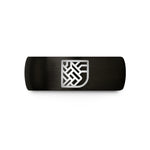 birthday presents for dad – black & blue tungsten basket weave icon wedding band