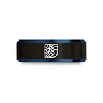 unique dad birthday ideas – black & blue tungsten basket weave icon wedding band