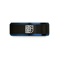 unique dad birthday ideas – black & blue tungsten basket weave icon wedding band