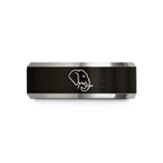 personalized dad birthday ideas – black & silver tungsten elephant wedding band
