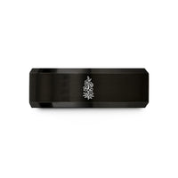 personalized present ideas women – black tungsten july larkspur wedding band
