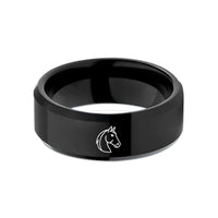 special present for her – black tungsten thoroughbred wedding band