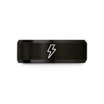 personalized presents for men – black tungsten lightning bolt wedding band