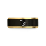 unique wedding bands men – black & gold tungsten saxophone wedding band