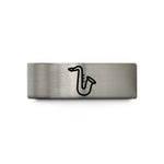 custom engraved rings men – gold & silver tungsten saxophone wedding band