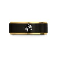 tungsten wedding bands men – black & gold tungsten stork bundle wedding band