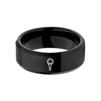stylish rings for everyone – black tungsten keyring wedding band