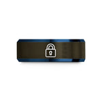 customized presents for her – gunmetal & blue tungsten padlock wedding band