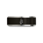 wedding bands for guys – black & grey tungsten bass headstock wedding band