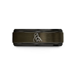 tungsten bands for him – gunmetal & black tungsten oboist wedding band