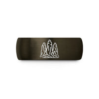men's anniversary ring present – gunmetal & black tungsten zhangjiajie stone pillars wedding band