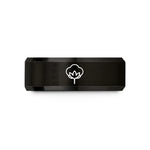 trendy presents for him – black & gold tungsten cotton boll wedding band