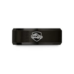 men's engraved rings – black tungsten patrol car wedding band