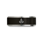 fun birthday ideas him – black & silver tungsten sacred heart wedding band