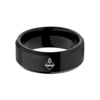 special presents for guys – black tungsten sacred heart wedding band