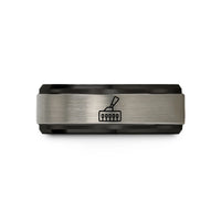 stylish rings for him – black & grey tungsten blade switch wedding band