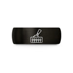 engraved rings for him – black tungsten blade switch wedding band