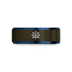 personalized presents for him – gunmetal & blue tungsten branch diagram wedding band
