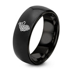 Unique Gifts For Men – black tungsten celtic wolf knot ring