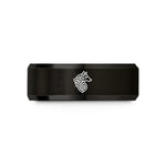 unisex wedding bands – black tungsten celtic wolf knot wedding band
