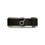 men’s wedding band designs – black & grey tungsten frying pan wedding band