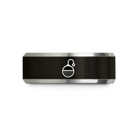 custom men's tungsten band – black & grey tungsten tea infuser ball wedding band