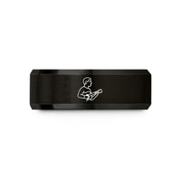 unique mom present ideas – black tungsten acoustic strummer wedding band
