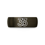 personalized rings for mom – gunmetal & black tungsten number 33 wedding band