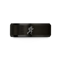customized jewelry for mom – black & gold tungsten runner blade prosthetic wedding band