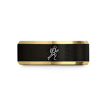 unique presents for her – black & gold tungsten runner blade prosthetic wedding band
