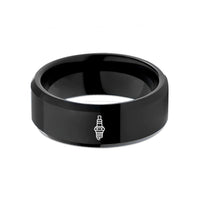 tangible presents for mom – black tungsten spark plug wedding band
