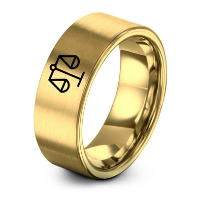 Equality – Tungsten Wedding Band, 8 mm, Gold Comfort-Fit Unisex