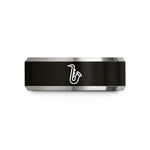 nerdy present ideas online – black & grey tungsten saxophone wedding band