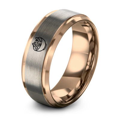 Tom Yum Soup – Tungsten Wedding Band, 8 mm, Rose Gold Comfort-Fit Unisex