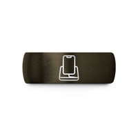 unique mom present ideas – gunmetal & blue tungsten charging dock wedding band