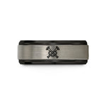 thoughtful presents for parents – black & silver tungsten crossed bugles 3 wedding band