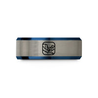 tungsten bands for couples – blue & grey tungsten tunnel view yosemite wedding band