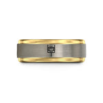 creative presents for her – black & gold & gray tungsten american football goalpost wedding band