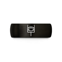 best presents for her – black & gold tungsten american football goalpost wedding band